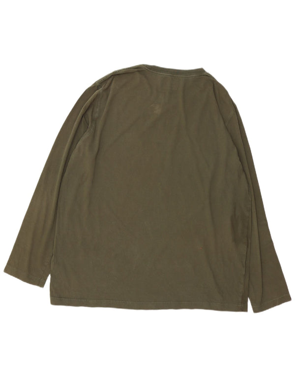 TIMBERLAND Męski top z grafiką o regularnym kroju, z długim rękawem, XL, w kolorze khaki, bawełniany