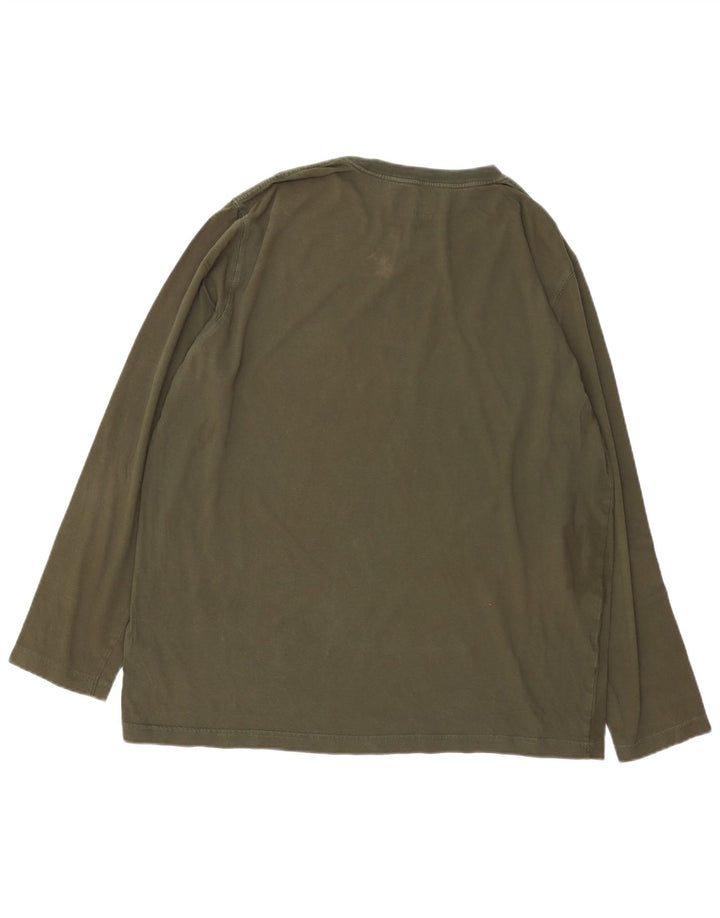 TIMBERLAND Męski top z grafiką o regularnym kroju, z długim rękawem, XL, w kolorze khaki, bawełniany