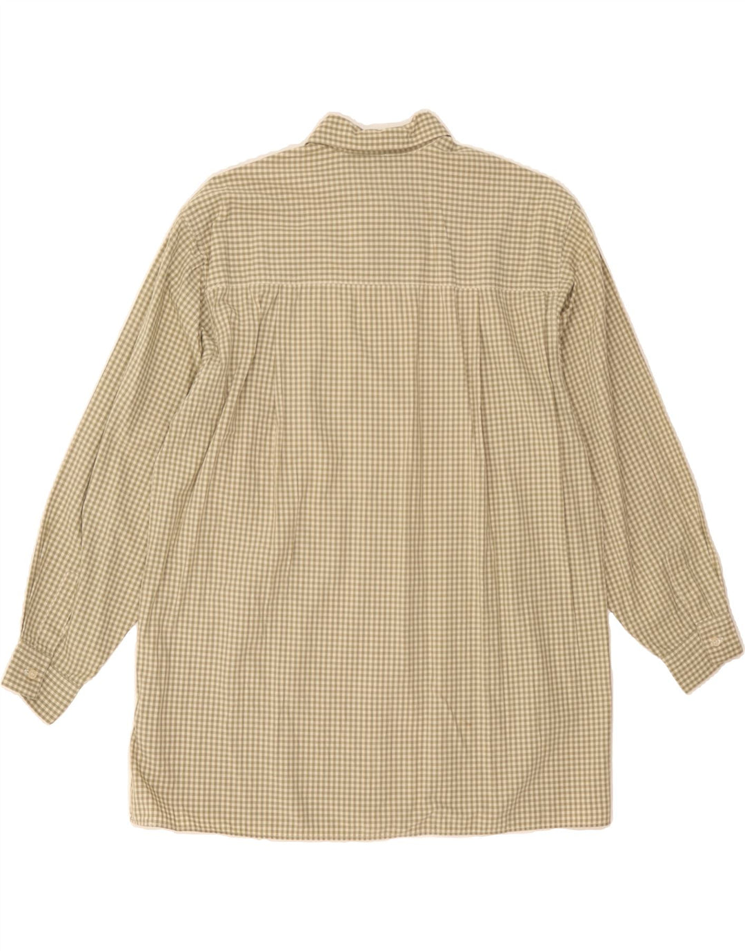 PENNY BLACK Womens Longline Shirt IT 44 Medium Khaki Check Cotton Vintage Penny Black and Second-Hand Penny Black from Messina Hembry 