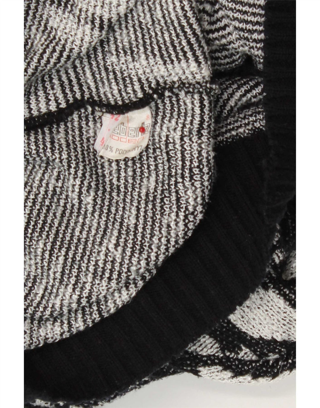 Sweter damski w stylu vintage IT 42 Średni czarny geometryczny poliakryl