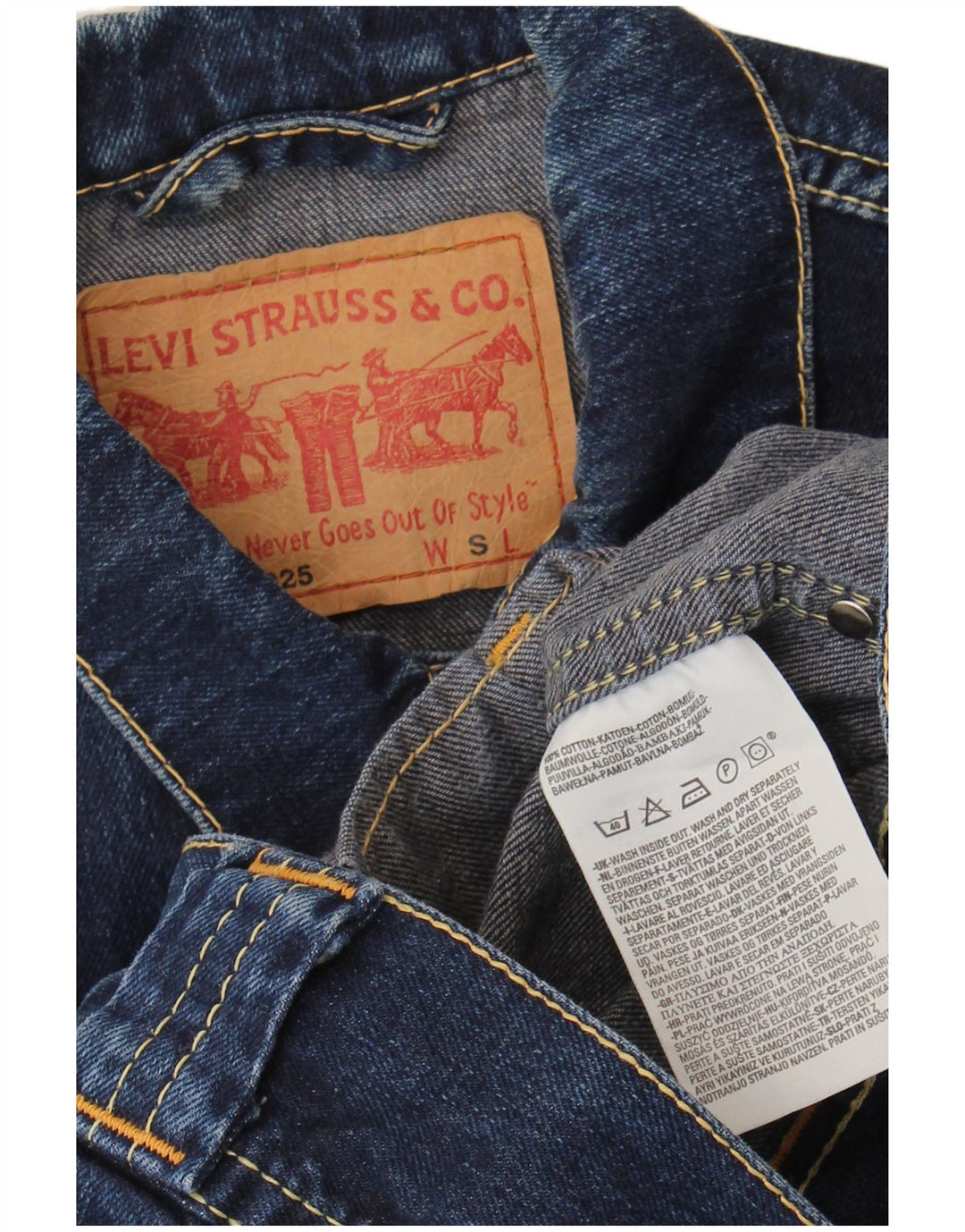 Damska kurtka dżinsowa Levi's Crop UK 10 Small, niebieska bawełniana