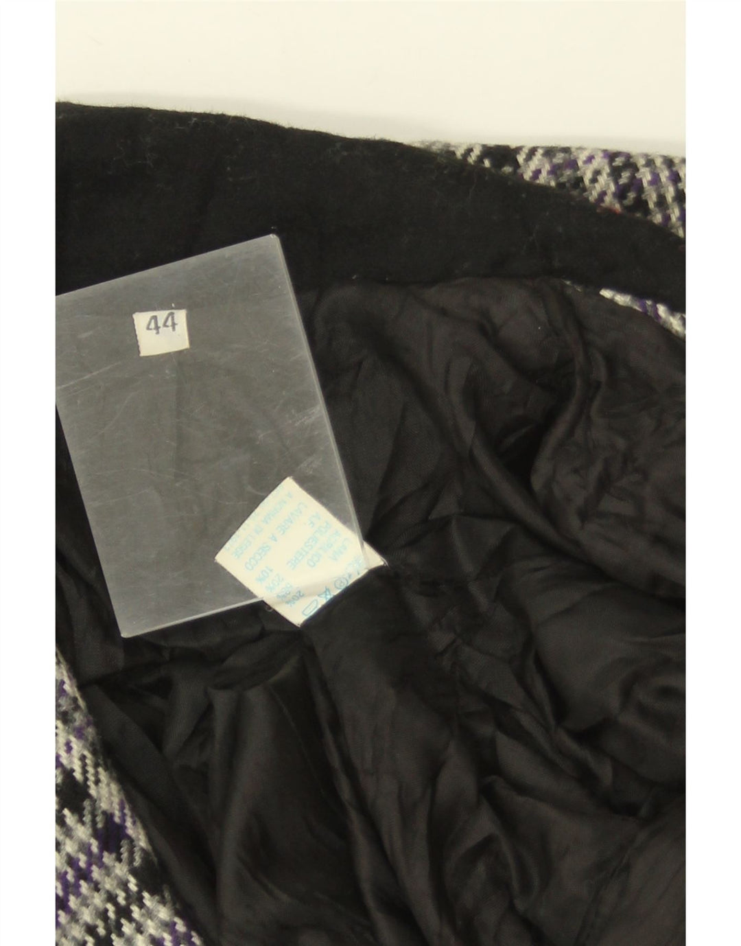 Vintage damska marynarka zapinana na 3 guziki IT 44, średnia szara wełna w pepitkę