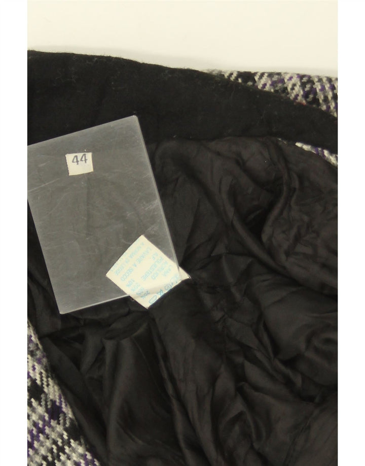 Vintage damska marynarka zapinana na 3 guziki IT 44, średnia szara wełna w pepitkę