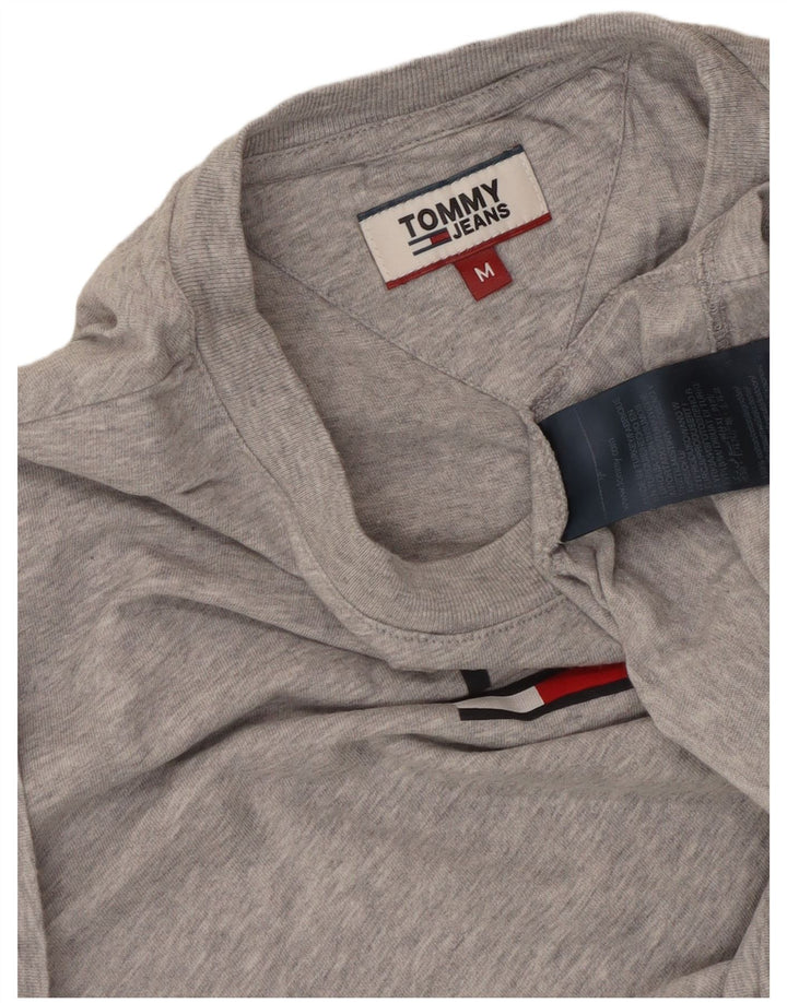 Damski T-shirt z grafiką TOMMY HILFIGER Top UK 14 Średnioszary, bawełniany nakrapiany