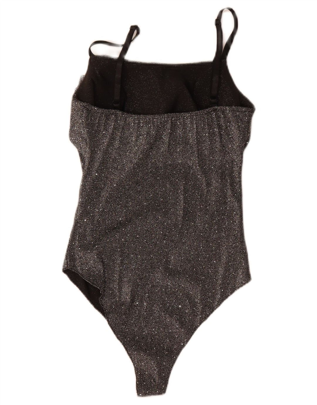 Vintage damskie body bez rękawów UK 8, małe, czarne, nakrapiane poliester
