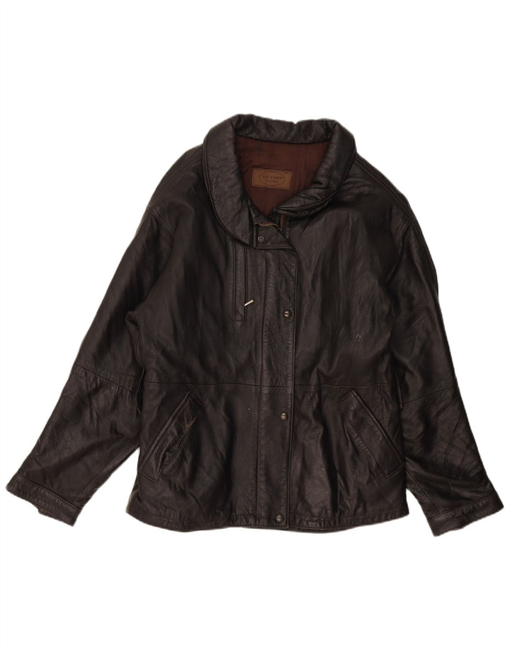 Damska kurtka skórzana Victory IT 44, średnia czarna skóra