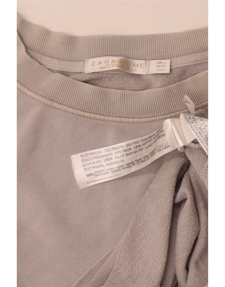 Damski sweter oversize Zara UK 16, duży, szary, bawełniany