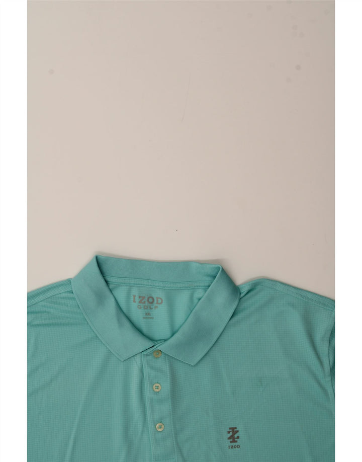 IZOD Mens Golf Polo Shirt 2XL Turquoise Polyester Vintage Izod and Second-Hand Izod from Messina Hembry 