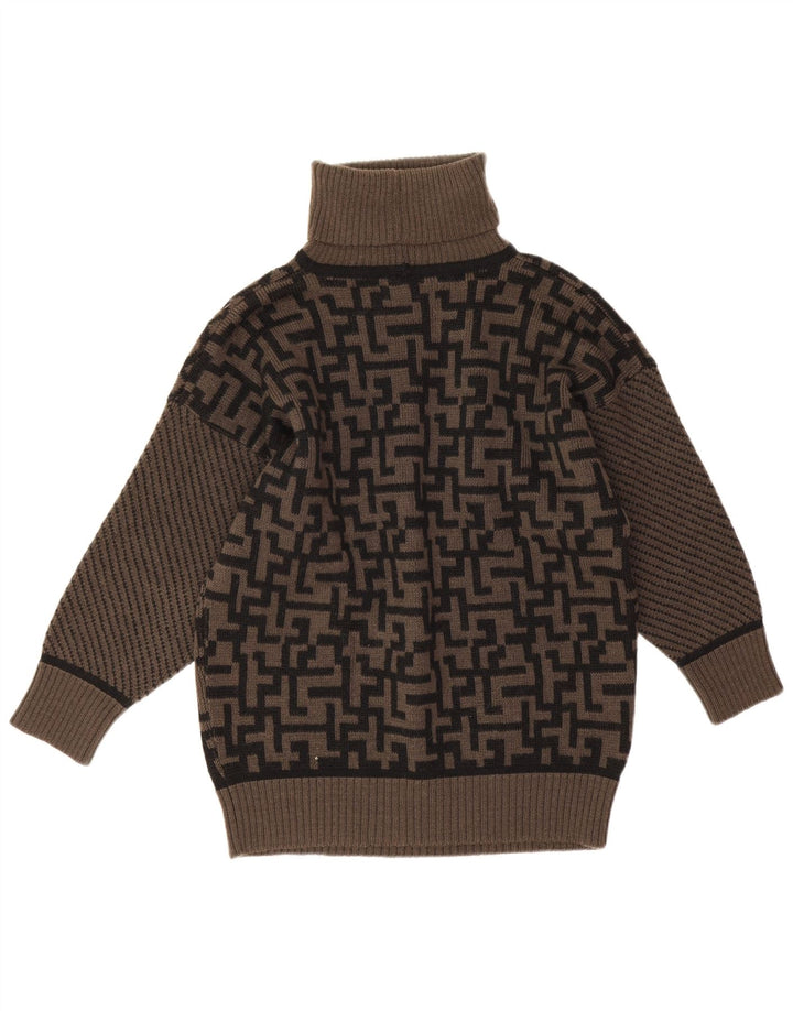 i Blues Damski sweter z golfem IT 42 Średni brązowy geometryczny