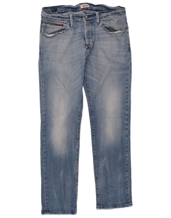Męskie jeansy slim fit Tommy Hilfiger W34 L32 Niebieskie bawełniane