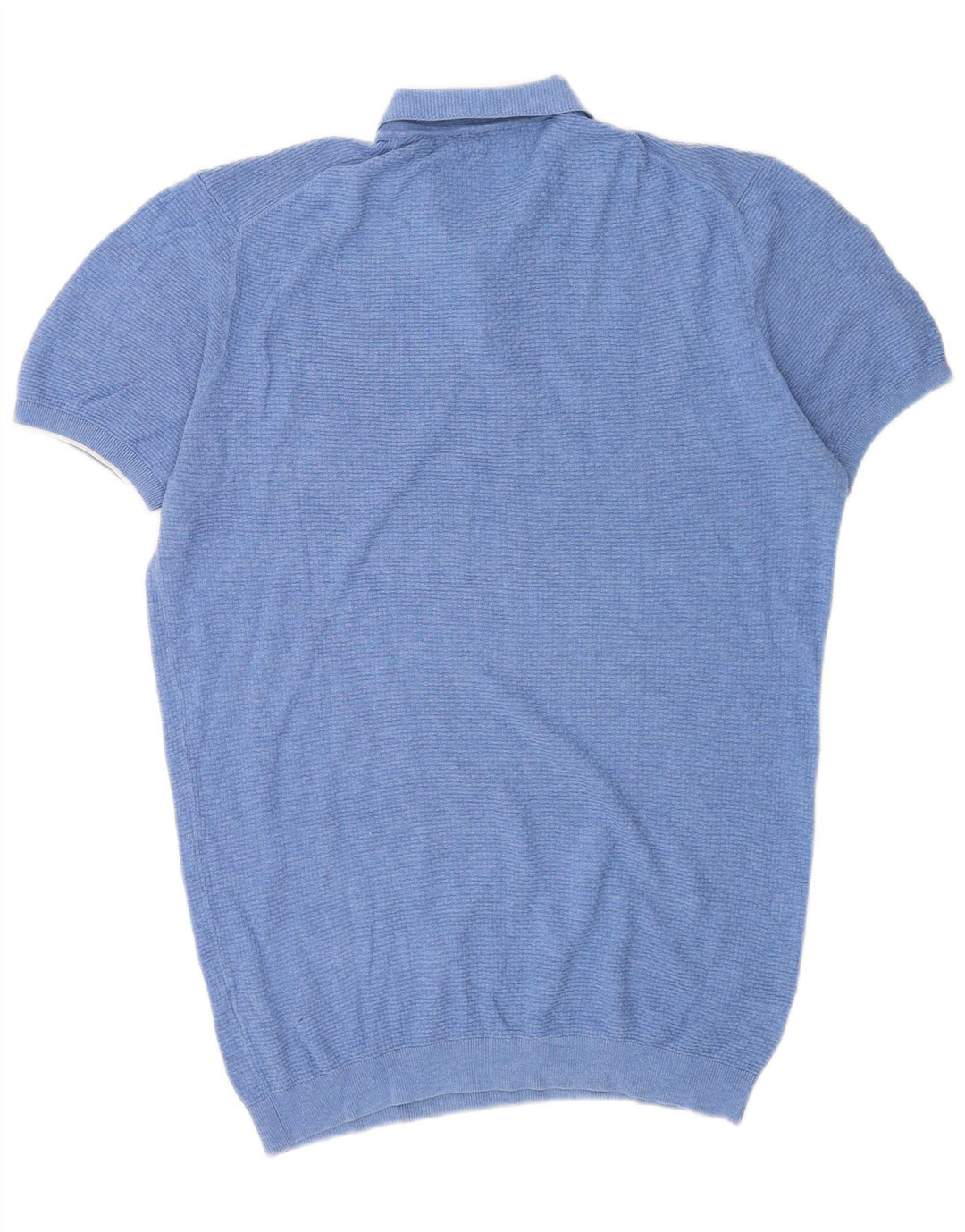 Męski sweter polo Massimo Dutti z krótkim rękawem, duży, niebieski