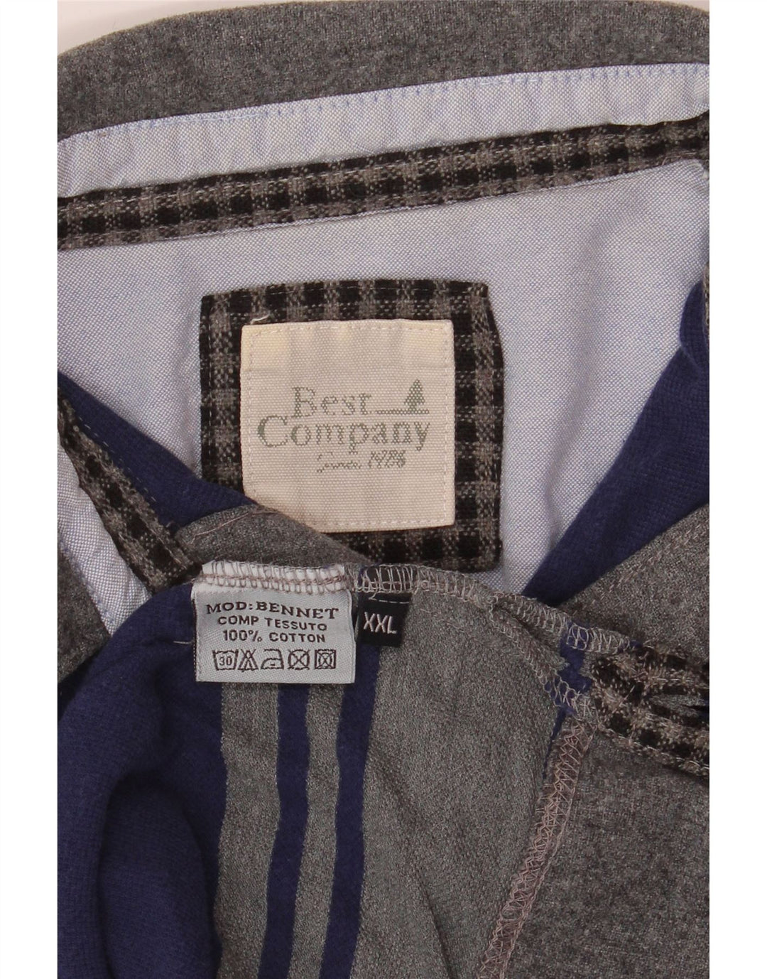 Męska koszulka polo do rugby z długim rękawem Best Company, 2XL, szara, bawełniana w paski