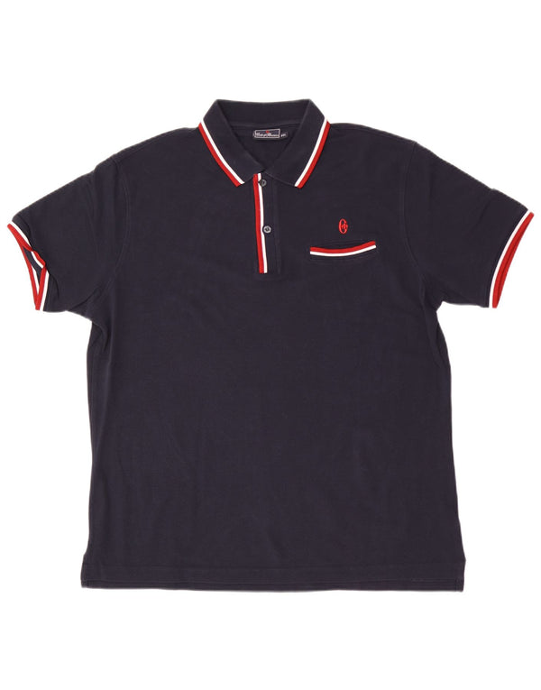 Męska koszulka polo Conte of Florence 2XL, granatowa, bawełniana