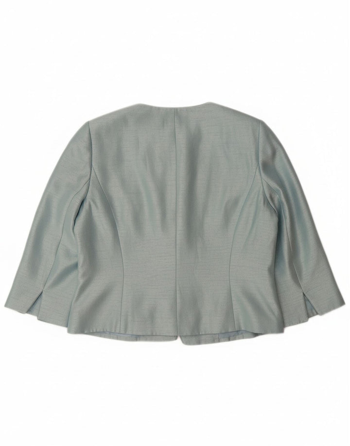 JACQUES VERT Damska marynarka z rękawem 3/4, zapinana na 1 guzik, UK 14, duża niebieska