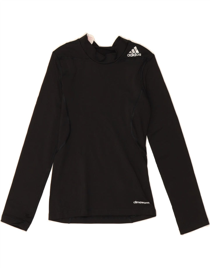 ADIDAS Boys Climawarm Graphic Top Long Sleeve 9-10 Years Black Polyester Vintage Adidas and Second-Hand Adidas from Messina Hembry 