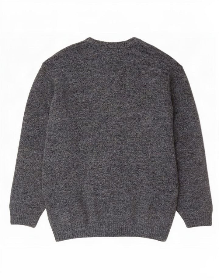Męski sweter St. Bernard z dekoltem w kształcie litery V, duży, niebieski, geometryczny akryl