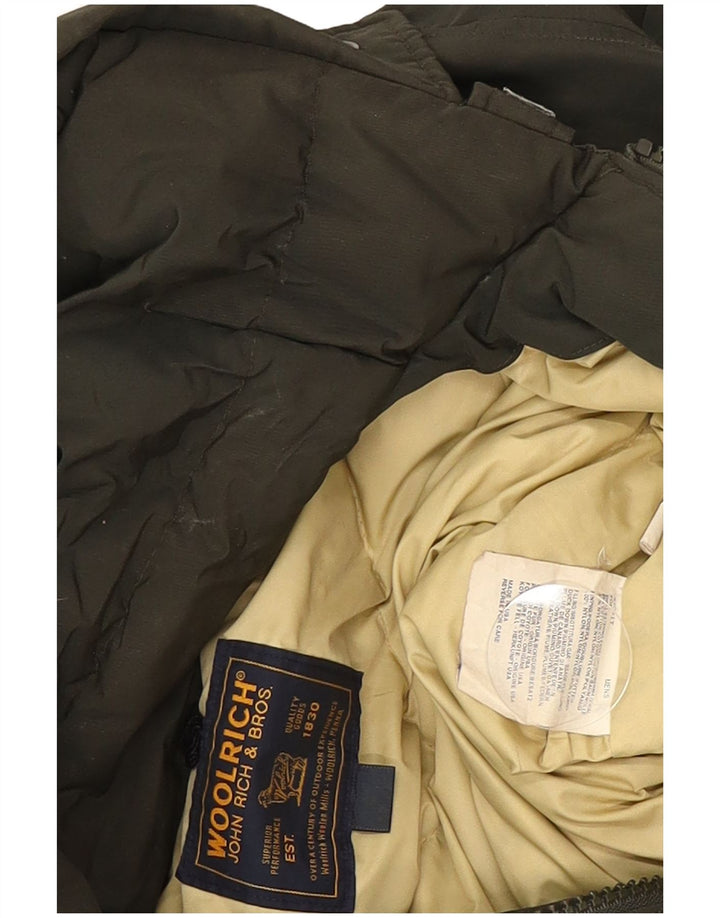 Męska ocieplana kurtka z kapturem Woolrich UK 40, duża bawełna khaki
