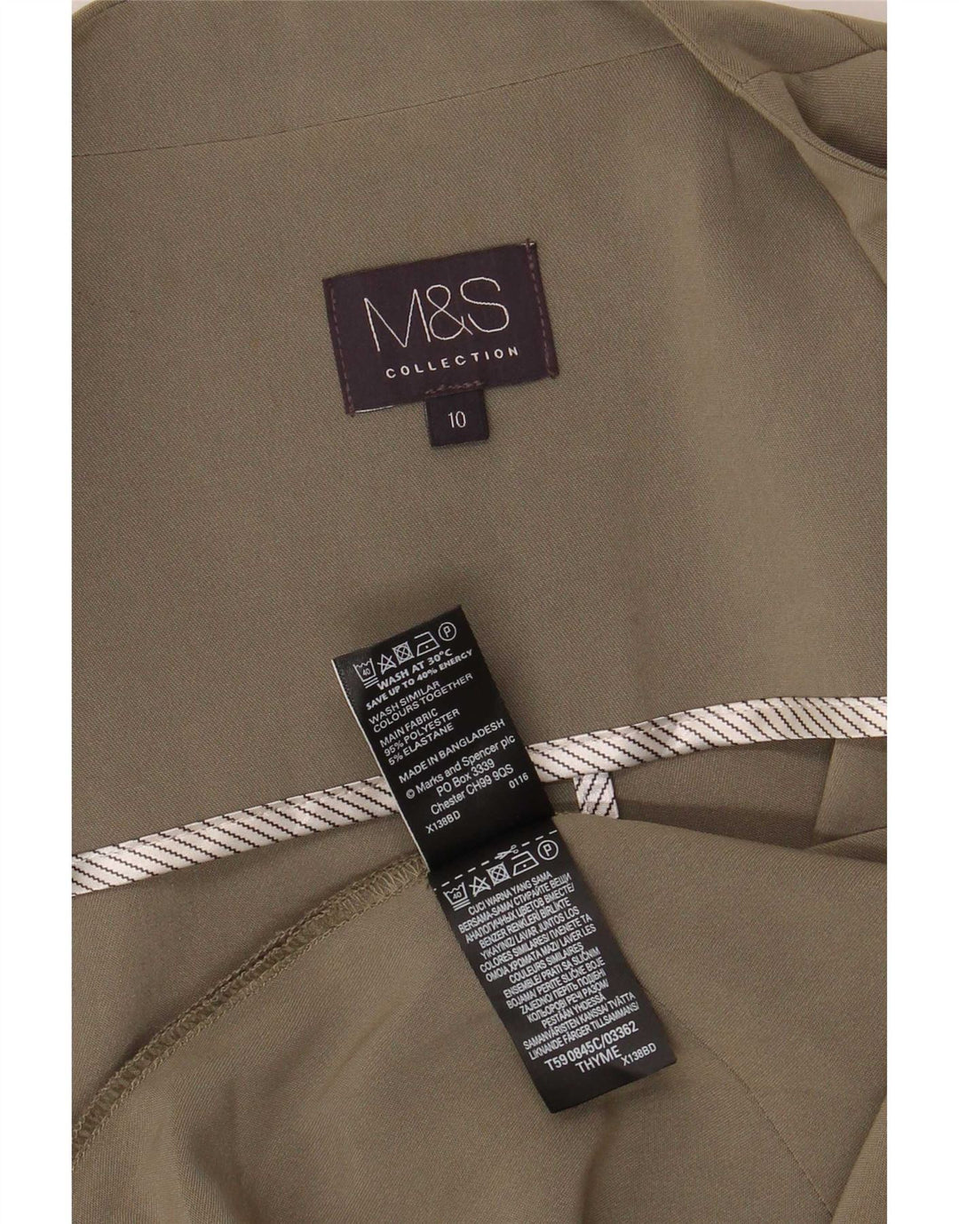 Marks & Spencer Damski kardigan Top UK 10, mały, khaki, poliester