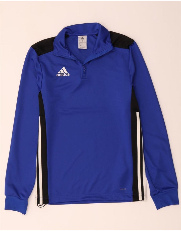 Adidas Męskie Climalite Zip Neck Pullover Dres Top XS Niebieski Kolorblok