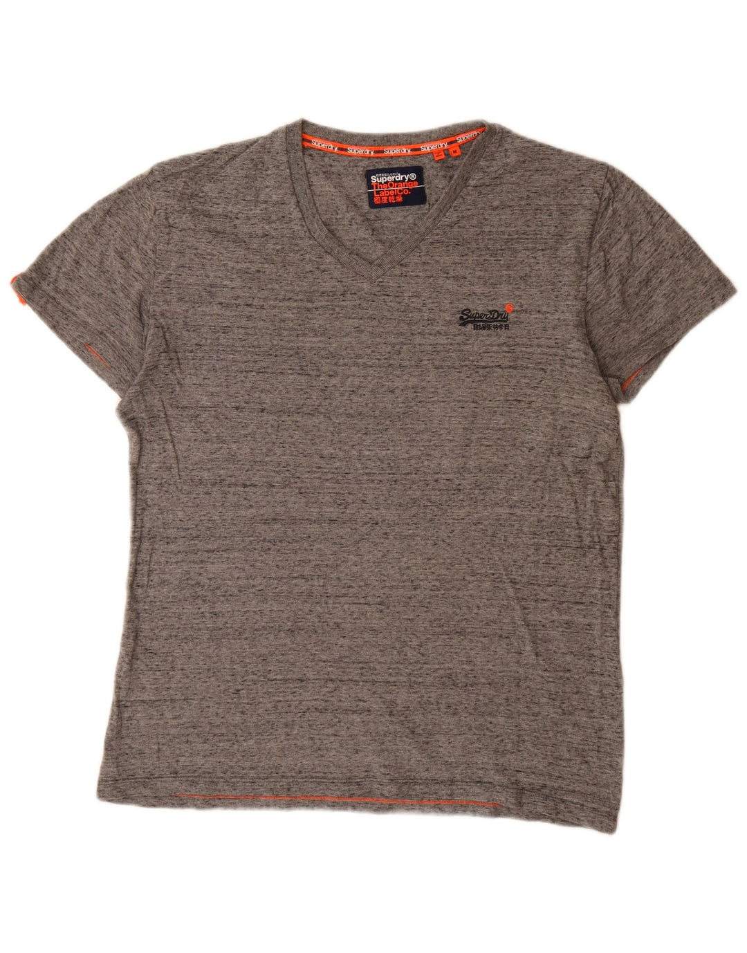 T-shirt męski Superdry Średnio szary, bawełniany nakrapiany