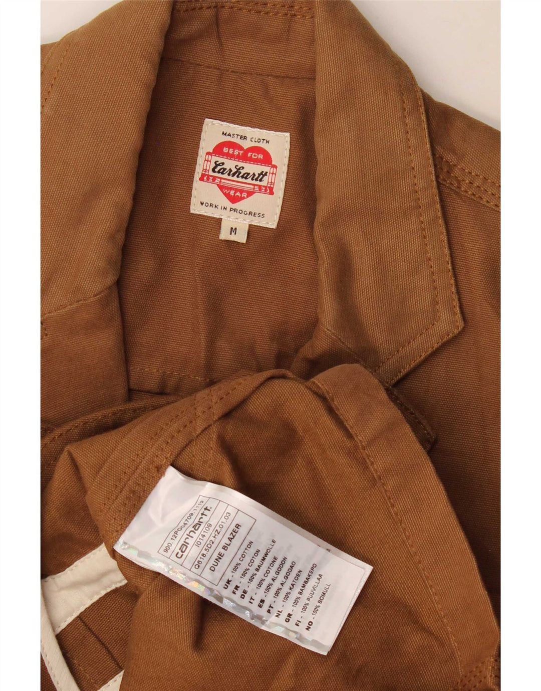 Męska marynarka zapinana na 3 guziki Carhartt UK 38 Średniobrązowa bawełna
