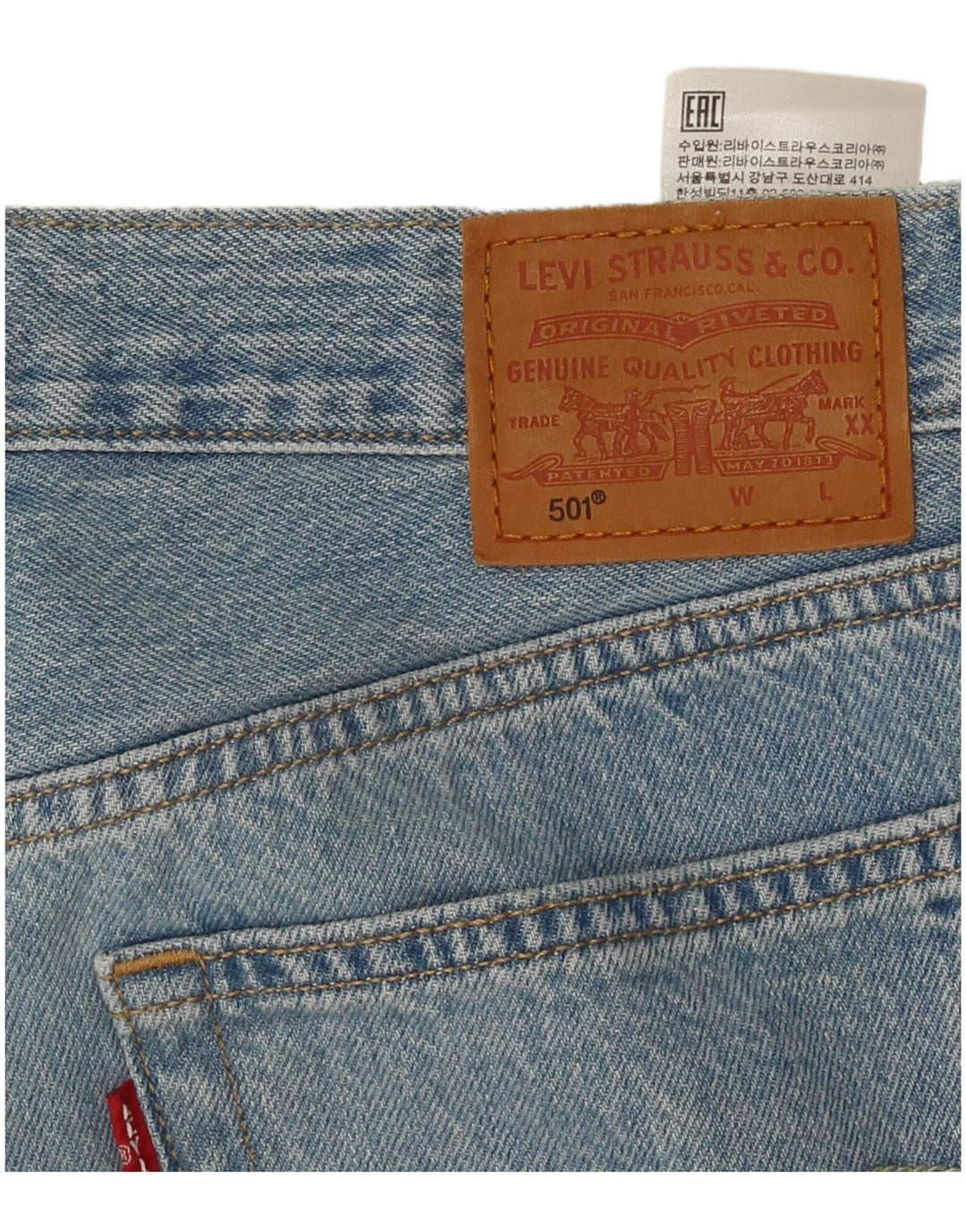 Damskie jeansy Levi's 501 w trudnej sytuacji W28 L28 Niebieska bawełna
