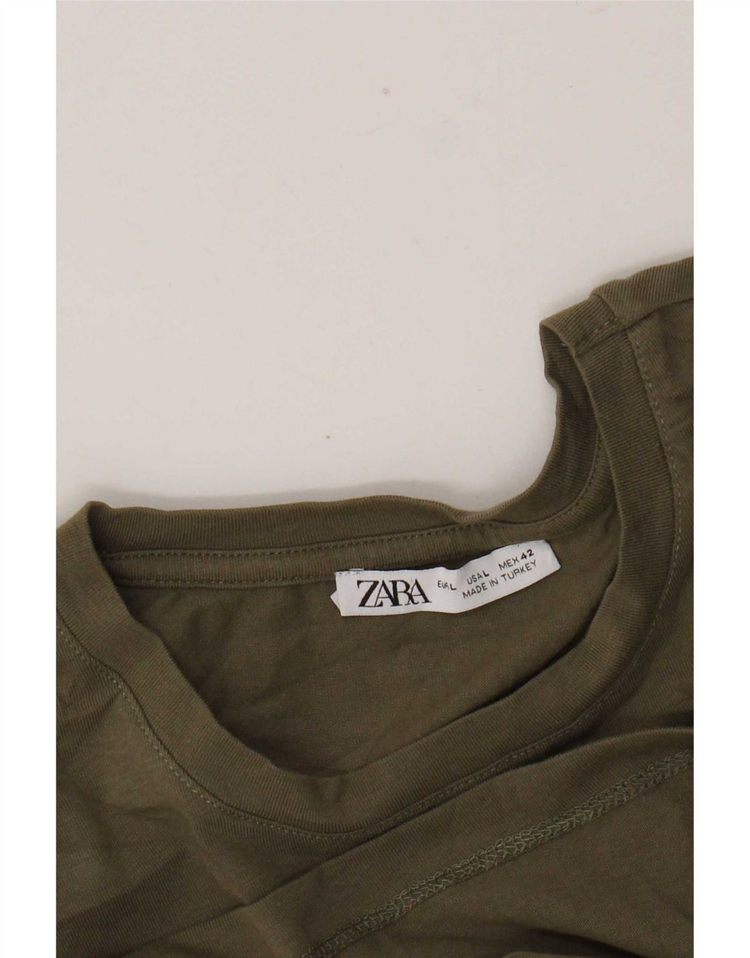 Męski T-shirt Zara, duży, khaki
