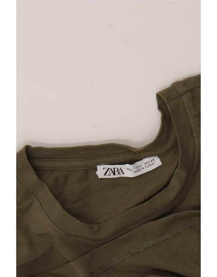 Męski T-shirt Zara, duży, khaki