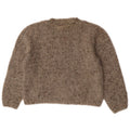 Sweter damski w stylu vintage z okrągłym dekoltem UK 14, średni szary nakrapiany