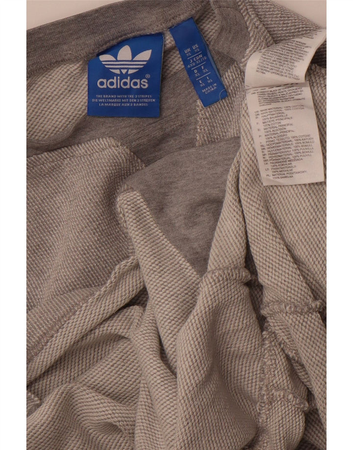 Damska bluza oversize ADIDAS UK 18 XL, szara bawełna