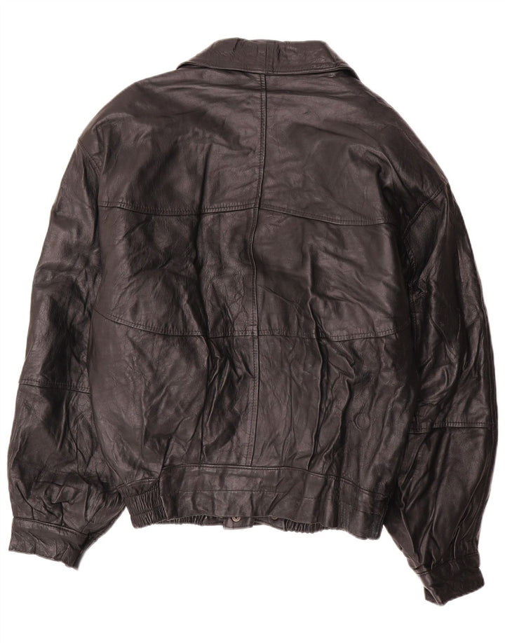 LAVORAZIONE ARTIGIANA Męska kurtka skórzana IT 52 XL Czarna skóra