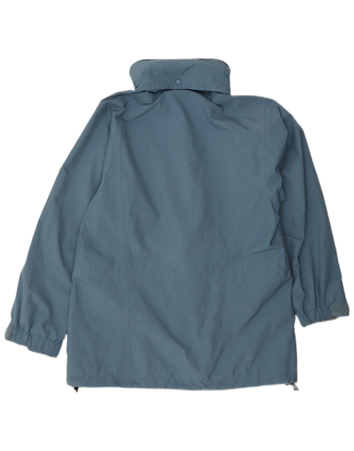 MOUNTAIN EQUIPMENT Womens Hooded Rain Jacket UK 14 Medium Blue Polyester