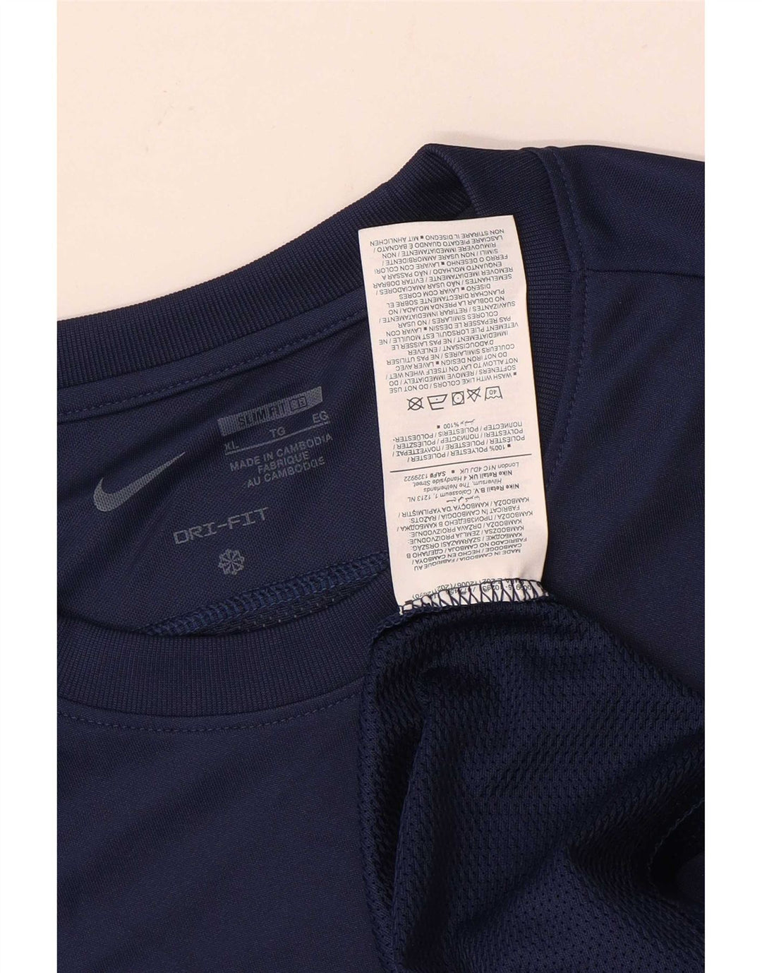 Męska koszulka Nike Dri Fit Slim Fit z długim rękawem XL, granatowa, poliestrowa