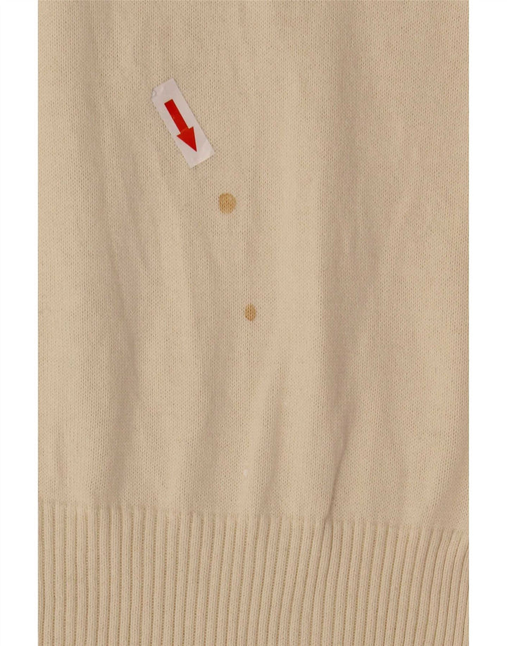 Damski sweter Levi's z dekoltem w kształcie litery V, UK 12, średni, w kolorze złamanej bieli