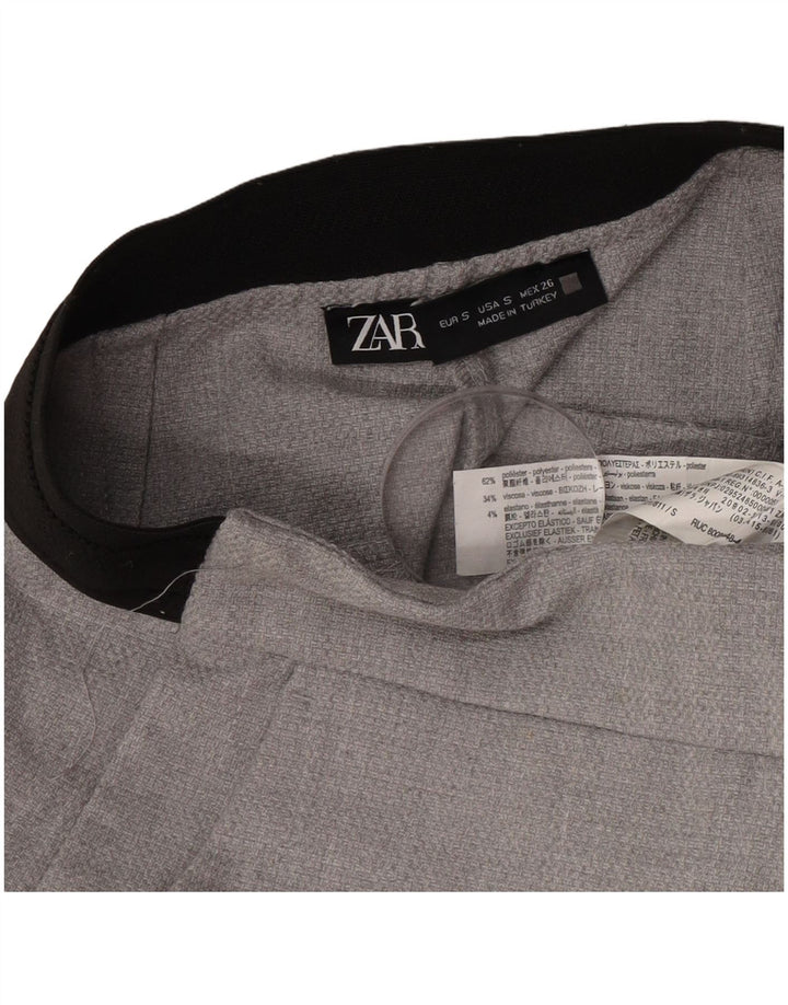 Damskie spodnie garniturowe Zara, małe, W26 L28, szary poliester