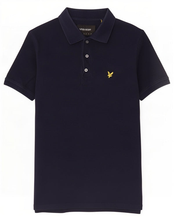 Lyle & Scott Mens Polo Shirt Medium Navy Blue Cotton