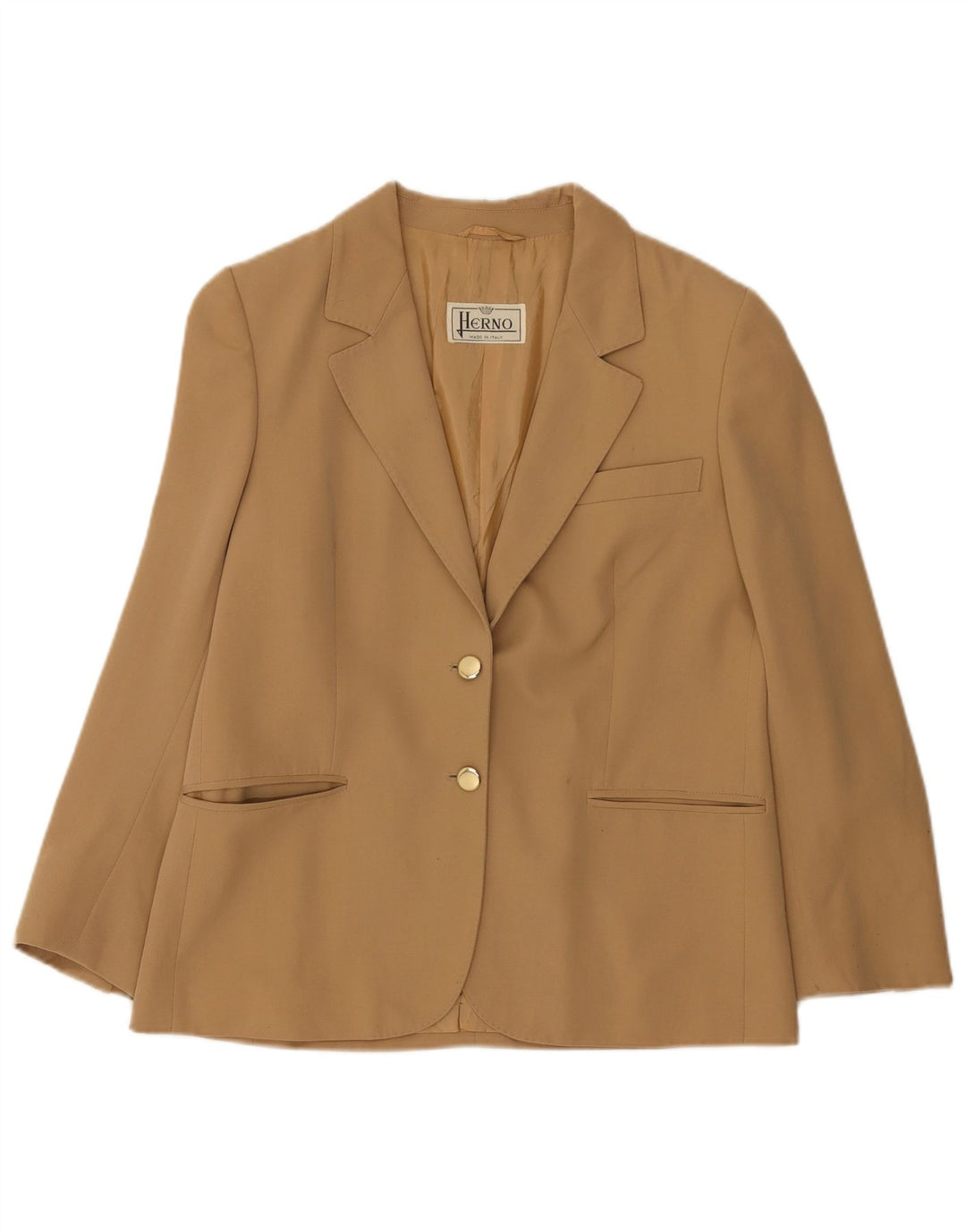 Damska marynarka Herno zapinana na 2 guziki IT 50 XL, beżowa wełna