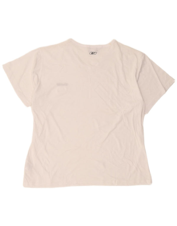 Damska koszulka Reebok Top UK 24 4XL Biała bawełna