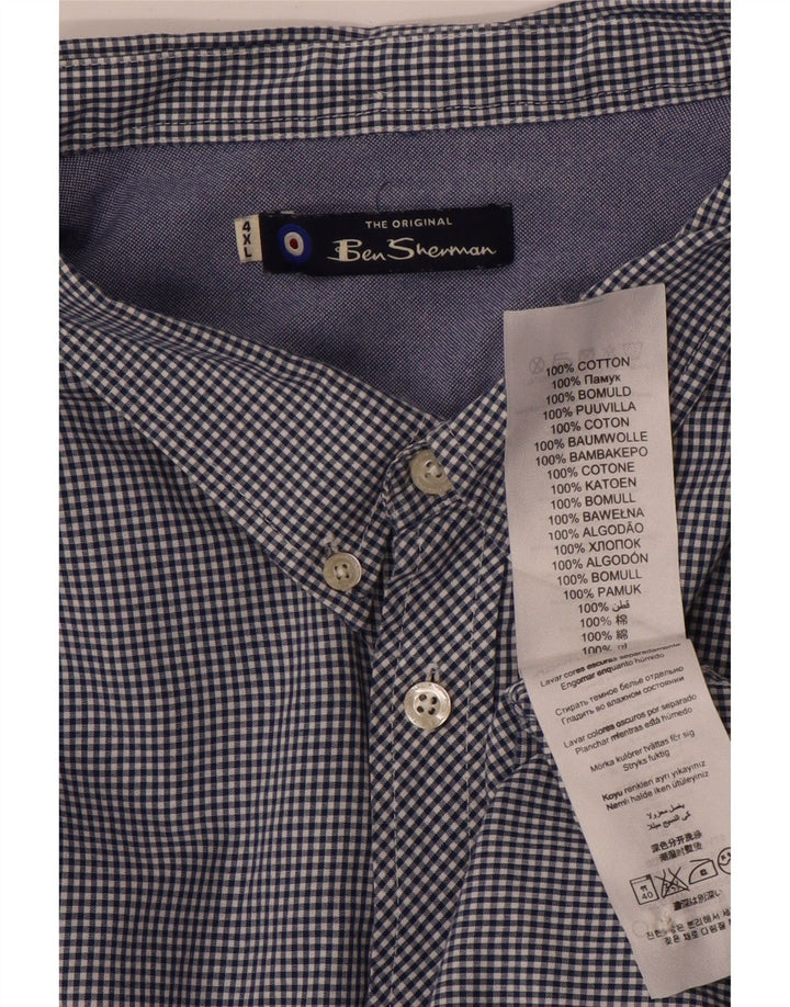 Koszula męska Ben Sherman 4XL, niebieska bawełniana kratka