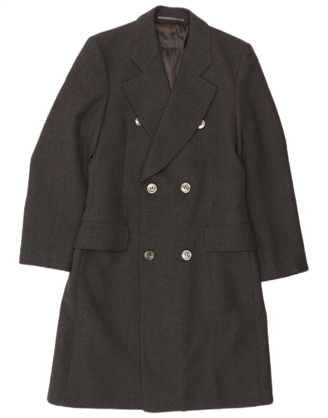 Płaszcz damski w stylu vintage UK 10, mały, szary, wełniany