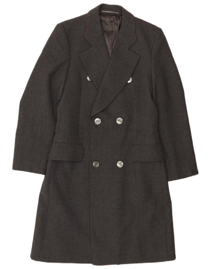Płaszcz damski w stylu vintage UK 10, mały, szary, wełniany