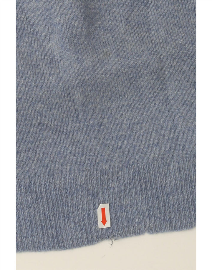 Męski sweter Marks & Spencer Blue Harbor z dekoltem w kształcie litery V, średnioniebieski