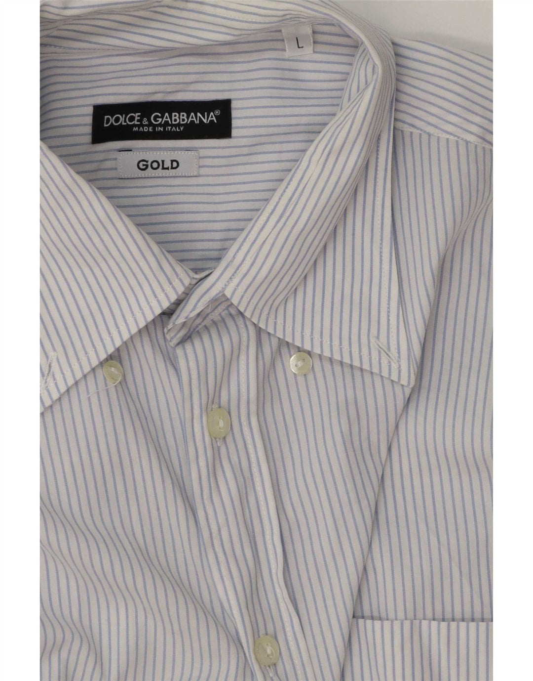 Koszula męska Dolce & Gabbana, duża, niebieska, bawełniana w prążki