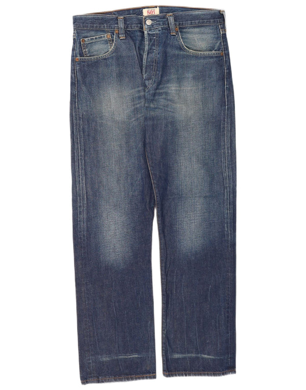 Męskie jeansy Levi's 501 Straight W34 L32 Niebieskie bawełniane