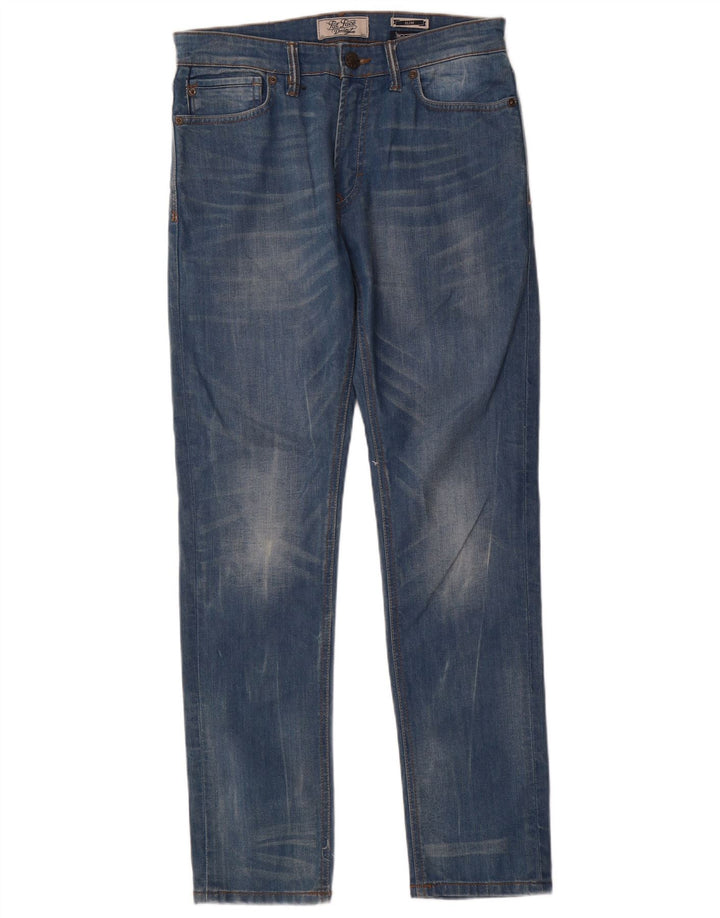 Męskie jeansy slim fit Fat Face W32 L32 Niebieskie bawełniane
