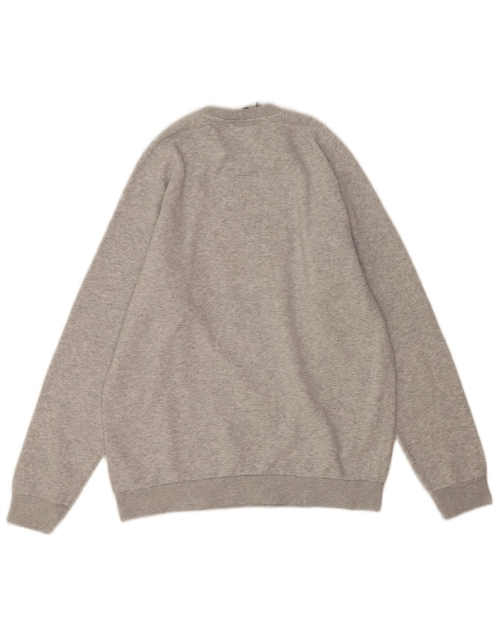 Męska bluza Adidas z grafiką, średnia szara bawełna