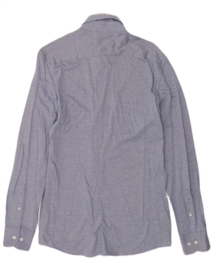 Koszula męska Massimo Dutti, bawełniana, w kolorze średniego niebieskiego Chevron