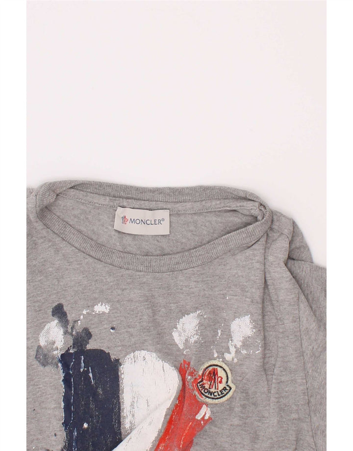 Chłopięcy T-shirt z grafiką Moncler, 6-7 lat, szary