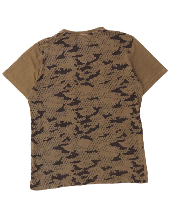 Męski T-shirt z grafiką PUMA, duży, bawełniany kamuflaż khaki