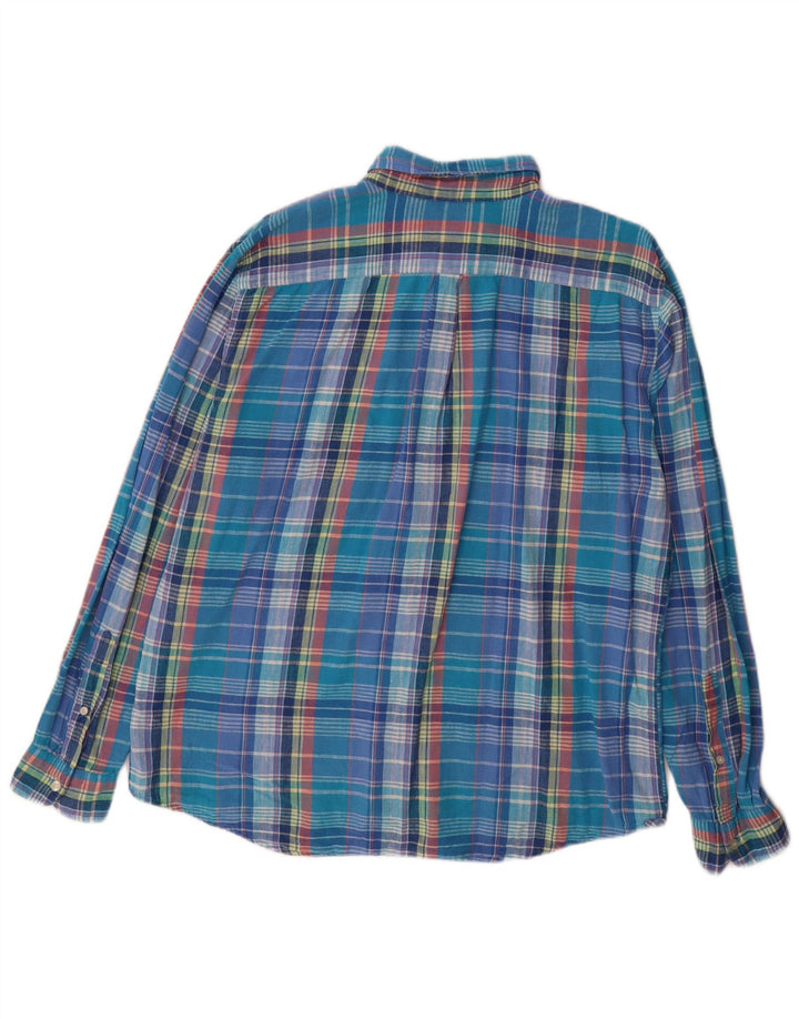 Męska koszula flanelowa DOCKERS XL w niebieską kratkę o dopasowanym kroju